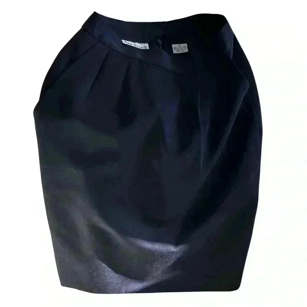 Anne Klein Navy Blue Wool Skirt Size 2